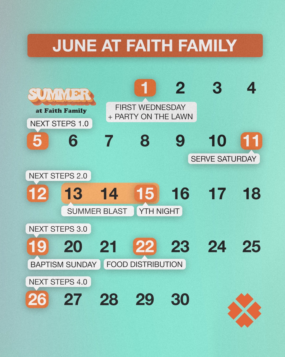 Faith Family Church April Calendar
